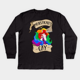 Majestically Gay Unicorn Kids Long Sleeve T-Shirt